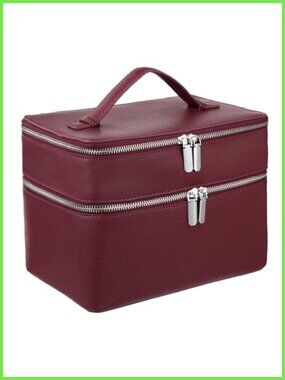 Waterproof PU Leather Cosmetic Bag Large Capacity Makeup Organizer Travel Case